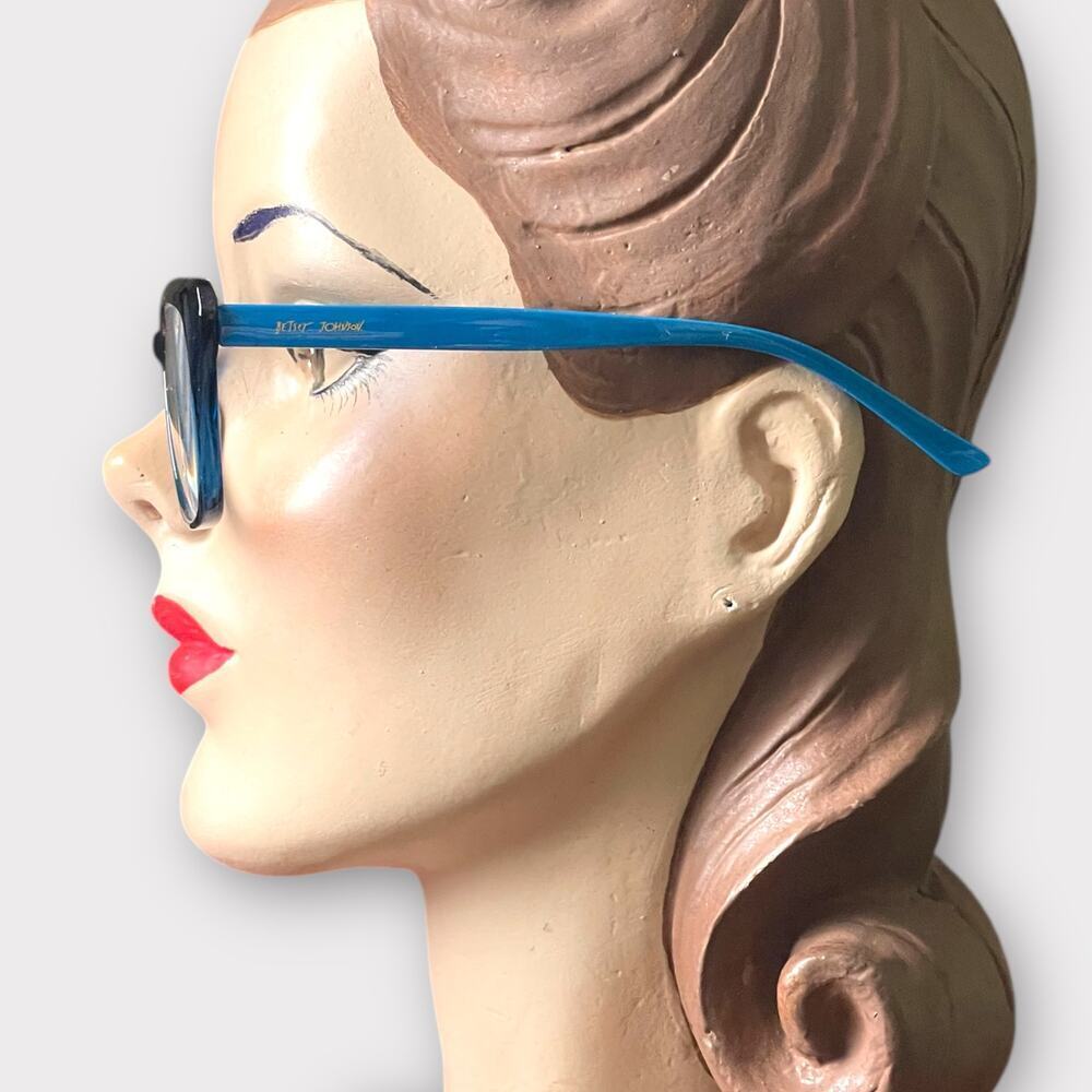 Betsey Johnson +2.00 Blue Reading Glasses Readers Rounded Square
